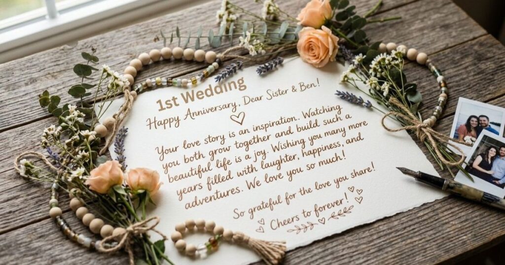 1st Wedding Anniversary Wishes for Sister