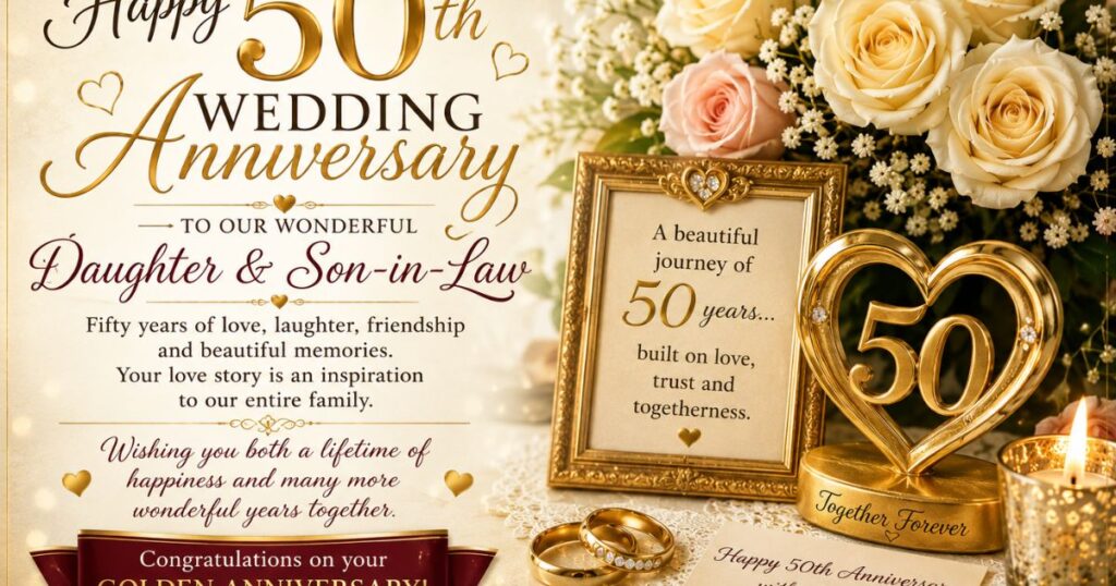 50th Wedding Anniversary Wishes for Your Daughter and Son-in-law