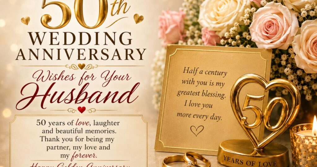 50th Wedding Anniversary Wishes for Your Husband