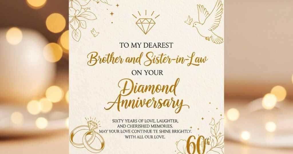 60th Wedding Anniversary Wishes for Sister
