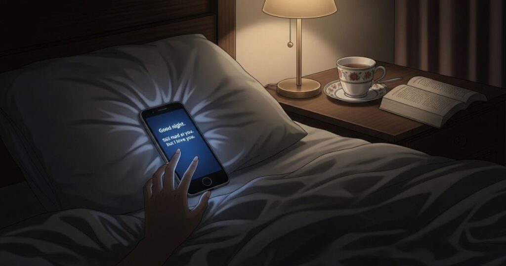 Good Night Messages for When You Are Angry but Still Love Him