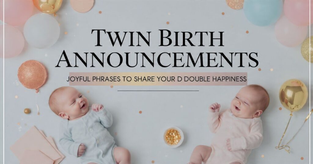 Twin Birth Announcements Joyful Phrases to Share Your Double Happiness